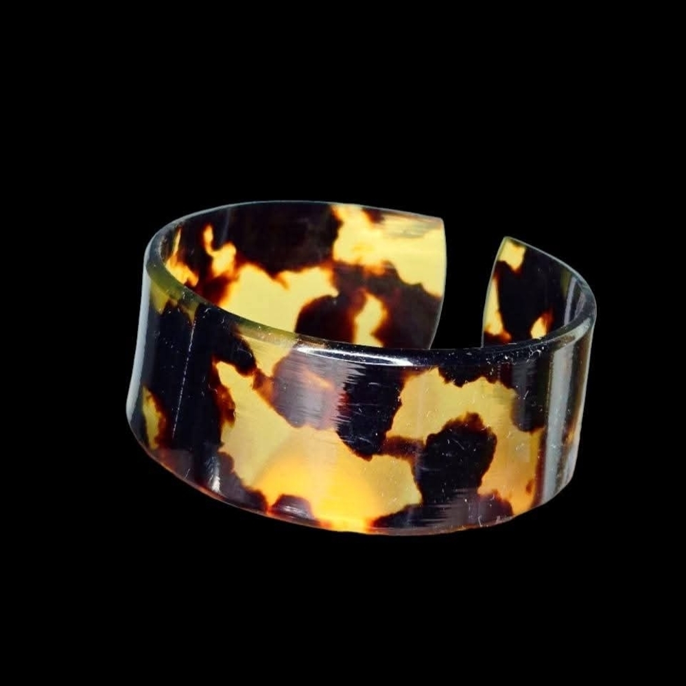 Vtg lucite Tortoise Shell Bracelet - Picture 4 of 4